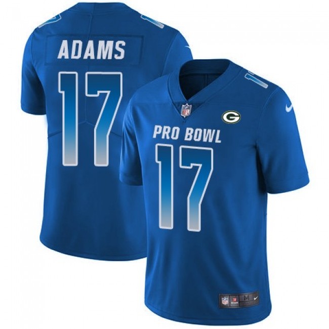 Green Bay Packers #17 Davante Adams Royal Youth Stitched NFL Limited NFC 2018 Pro Bowl Jersey