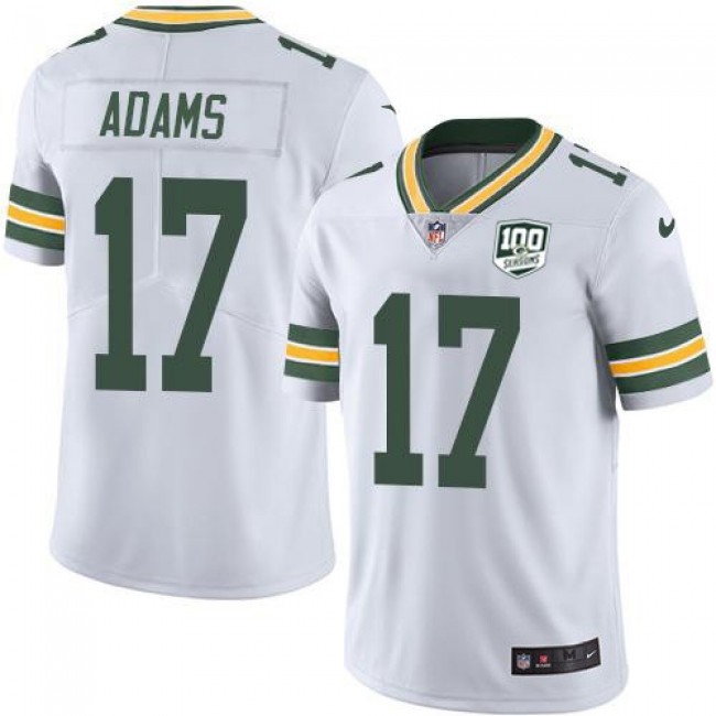 Nike Packers #17 Davante Adams White Men's 100th Season Stitched NFL Vapor Untouchable Limited Jersey