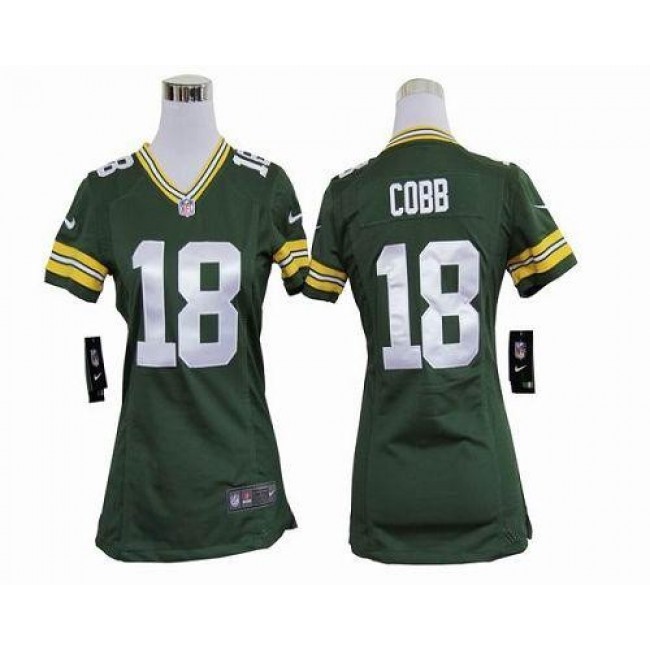 Women's Packers #18 Randall Cobb Green Team Color Stitched NFL Elite Jersey