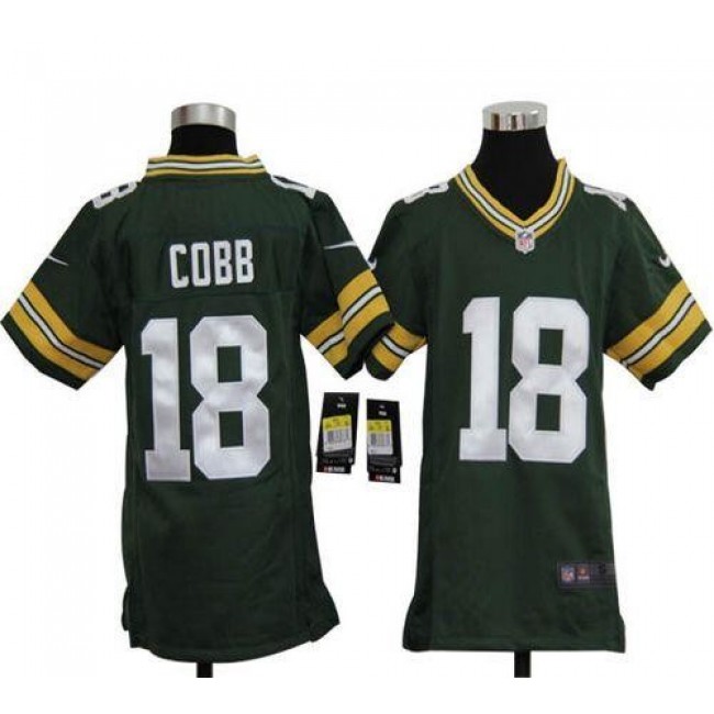 Green Bay Packers #18 Randall Cobb Green Team Color Youth Stitched NFL Elite Jersey