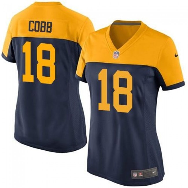 Women's Packers #18 Randall Cobb Navy Blue Alternate Stitched NFL New Elite Jersey