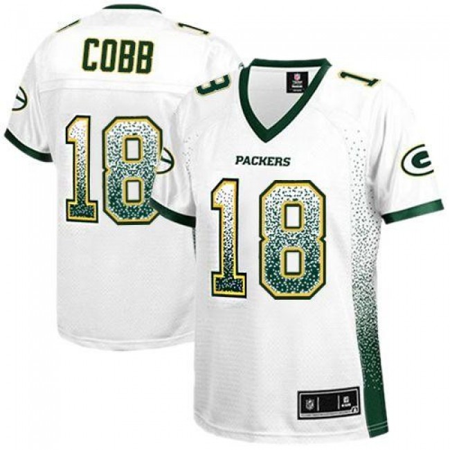 Women's Packers #18 Randall Cobb White Stitched NFL Elite Drift Jersey