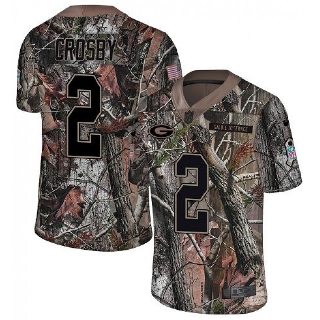 Nike Packers #2 Mason Crosby Camo Men's Stitched NFL Limited Rush Realtree Jersey