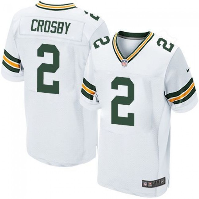 Nike Packers #2 Mason Crosby White Men's Stitched NFL Elite Jersey
