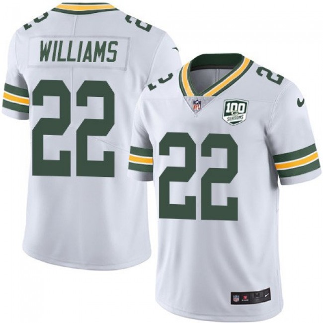 Nike Packers #22 Dexter Williams White Men's 100th Season Stitched NFL Vapor Untouchable Limited Jersey