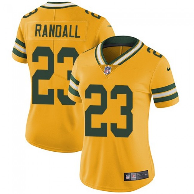 Women's Packers #23 Damarious Randall Yellow Stitched NFL Limited Rush Jersey