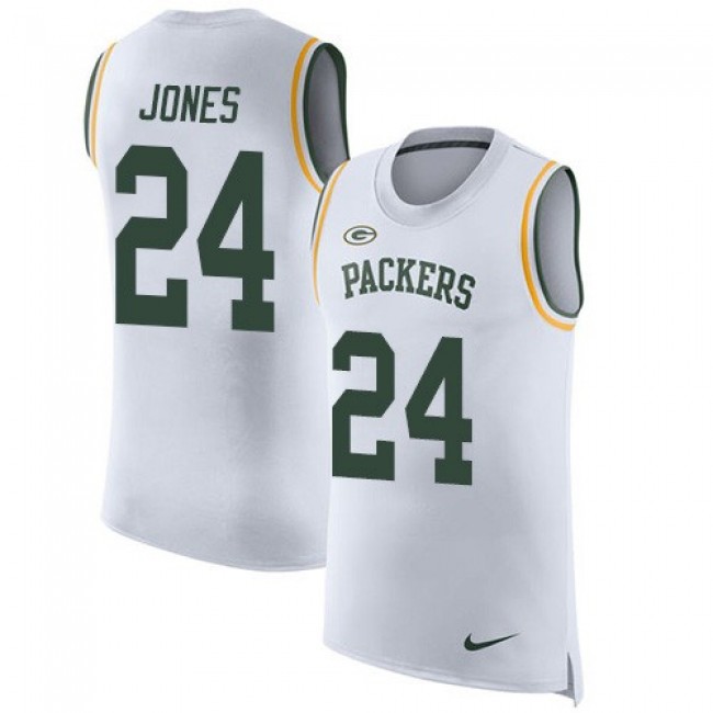 Nike Packers #24 Josh Jones White Men's Stitched NFL Limited Rush Tank Top Jersey