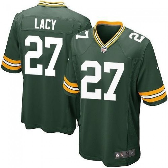 Green Bay Packers #27 Eddie Lacy Green Team Color Youth Stitched NFL Elite Jersey
