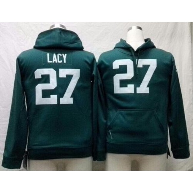 Green Bay Packers #27 Eddie Lacy Green Youth Pullover NFL Hoodie Jersey