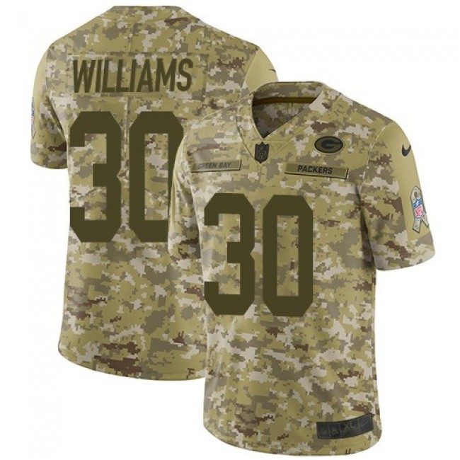 Nike Packers #30 Jamaal Williams Camo Men's Stitched NFL Limited 2018 Salute To Service Jersey