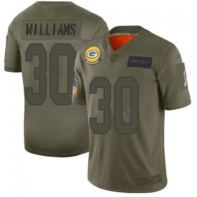 خفاف Nike Packers #30 Jamaal Williams Camo Men's Stitched NFL Limited Rush Realtree Jersey مغسلة صغيرة