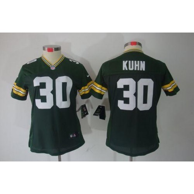 Women's Packers #30 John Kuhn Green Team Color Stitched NFL Limited Jersey