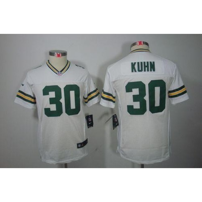 Green Bay Packers #30 John Kuhn White Youth Stitched NFL Limited Jersey