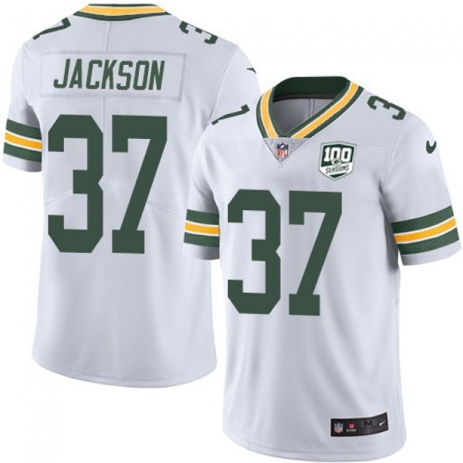 Nike Packers #37 Josh Jackson White Men's 100th Season Stitched NFL Vapor Untouchable Limited Jersey