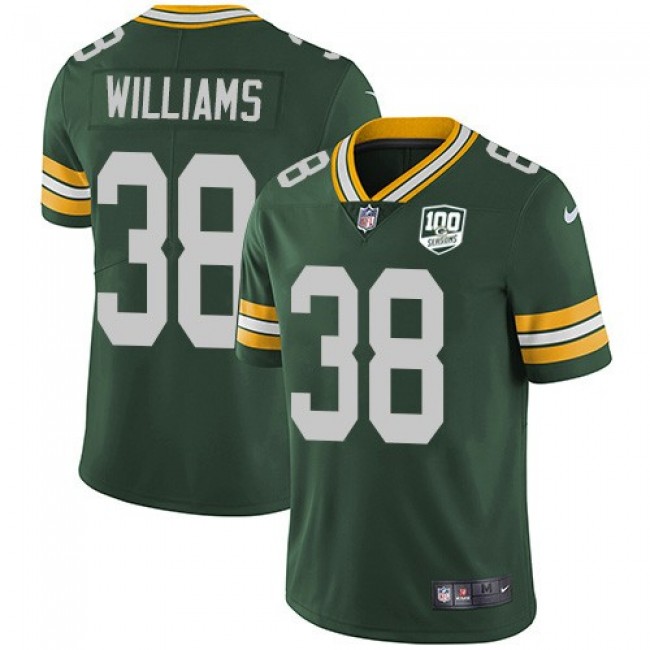 Nike Packers #38 Tramon Williams Green Team Color Men's 100th Season Stitched NFL Vapor Untouchable Limited Jersey