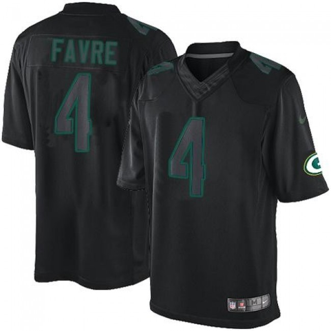 Nike Packers #4 Brett Favre Black Men's Stitched NFL Impact Limited Jersey