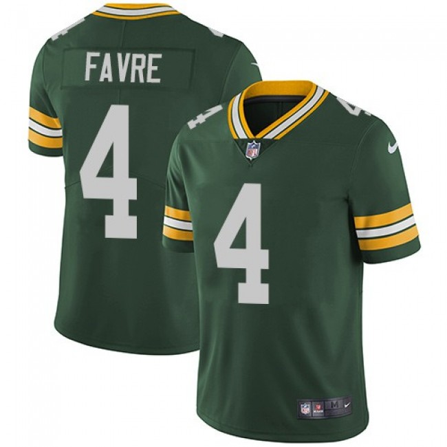 Green Bay Packers #4 Brett Favre Green Team Color Youth Stitched NFL Vapor Untouchable Limited Jersey