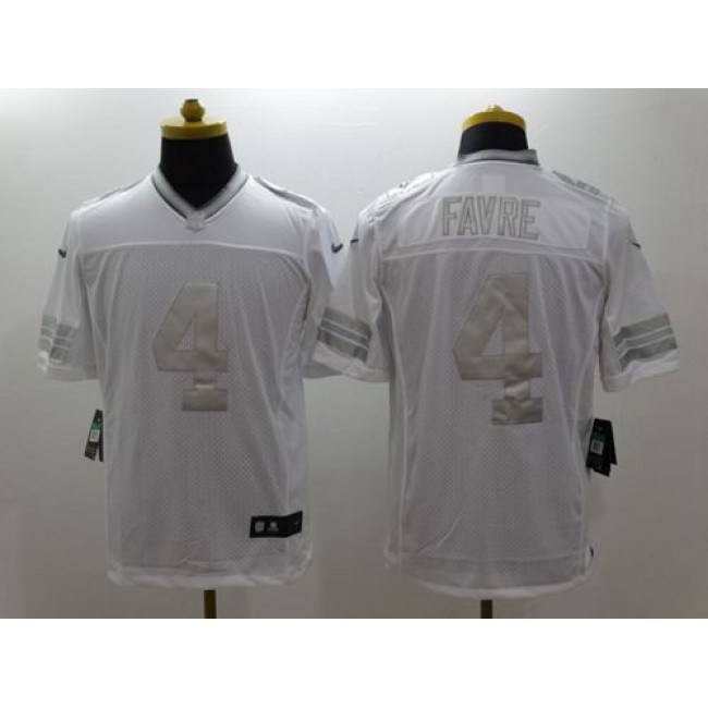 Nike Packers #4 Brett Favre White Men's Stitched NFL Limited Platinum Jersey