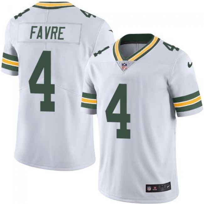 Green Bay Packers #4 Brett Favre White Youth Stitched NFL Vapor Untouchable Limited Jersey