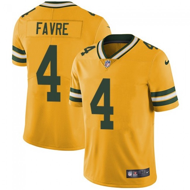 Nike Packers #4 Brett Favre Yellow Men's Stitched NFL Limited Rush Jersey