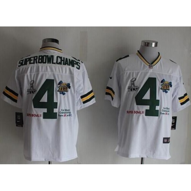 Nike Packers #4 Superbowlchamps White Men's Stitched NFL Limited Jersey