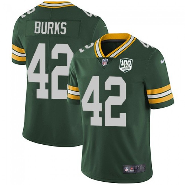 Nike Packers #42 Oren Burks Green Team Color Men's 100th Season Stitched NFL Vapor Untouchable Limited Jersey