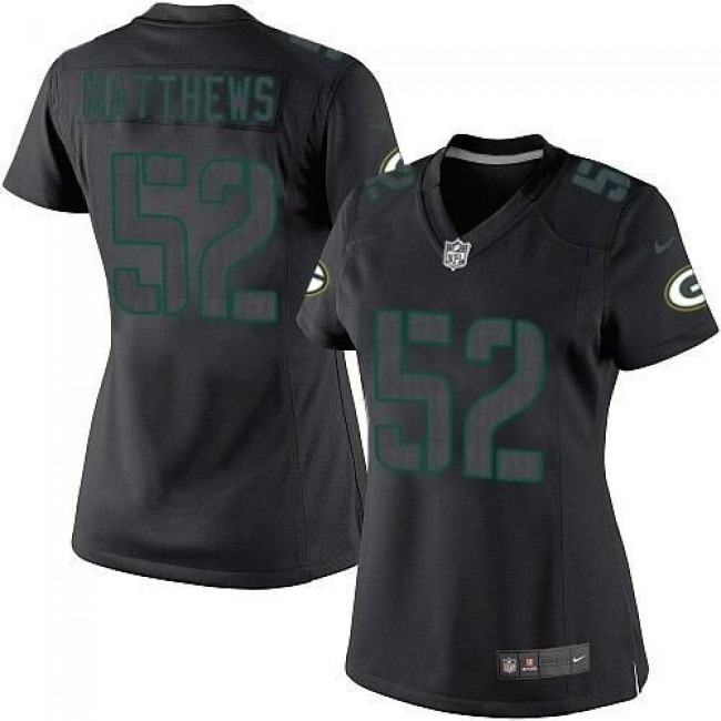 Women's Packers #52 Clay Matthews Black Impact Stitched NFL Limited Jersey