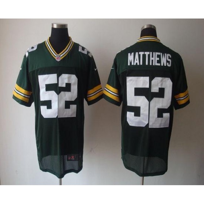 Nike Packers #52 Clay Matthews Green Team Color Men's Stitched NFL Elite Jersey