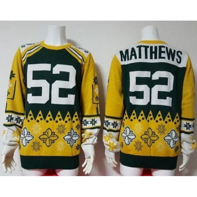 Nike Packers #52 Clay Matthews Green/Yellow Men's Ugly Sweater