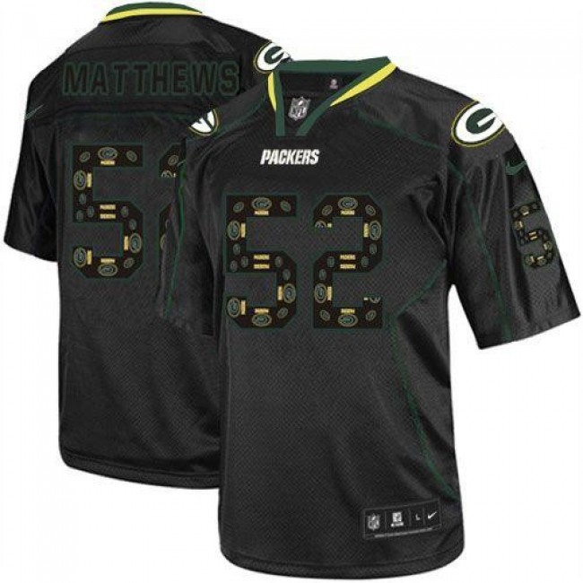 Nike Packers #52 Clay Matthews New Lights Out Black Men's Stitched NFL Elite Jersey