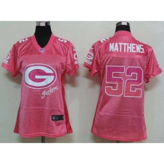 Women's Packers #52 Clay Matthews Pink Fem Fan NFL Game Jersey