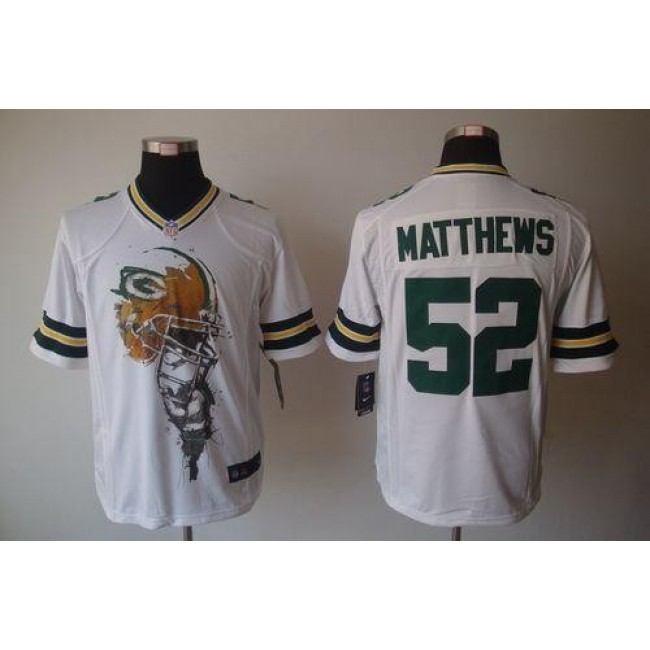 Nike Packers #52 Clay Matthews White Men's Stitched NFL Helmet Tri-Blend Limited Jersey