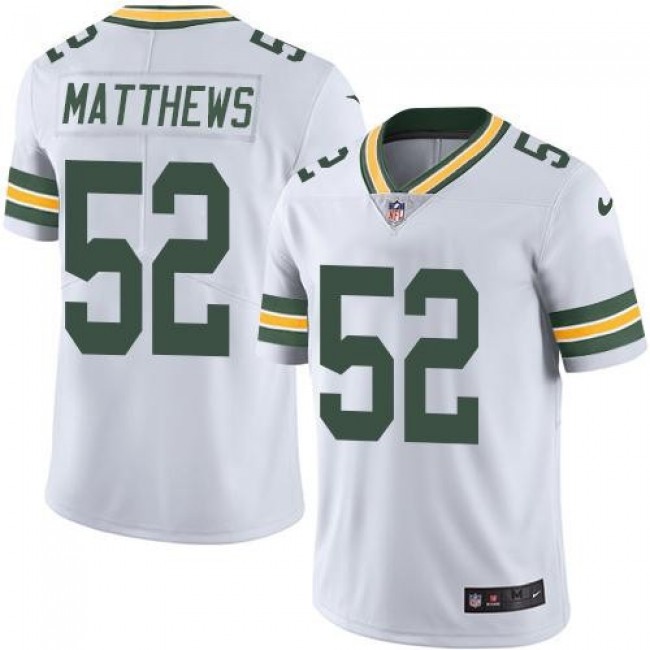 Green Bay Packers #52 Clay Matthews White Youth Stitched NFL Vapor Untouchable Limited Jersey