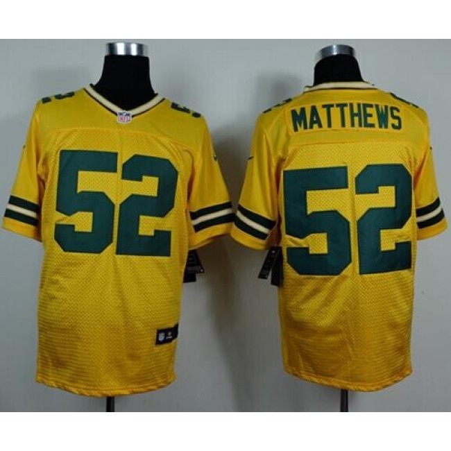 Nike Packers #52 Clay Matthews Yellow Alternate Men's Stitched NFL Elite Jersey
