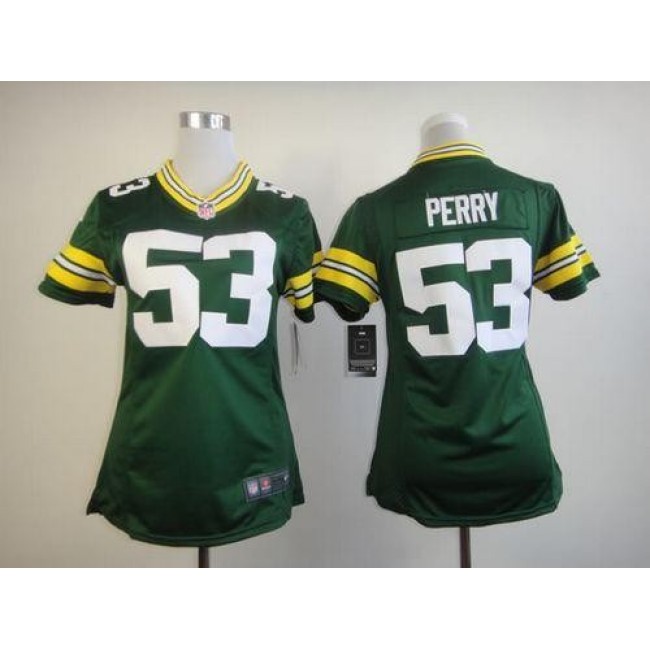 Women's Packers #53 Nick Perry Green Team Color Stitched NFL Elite Jersey