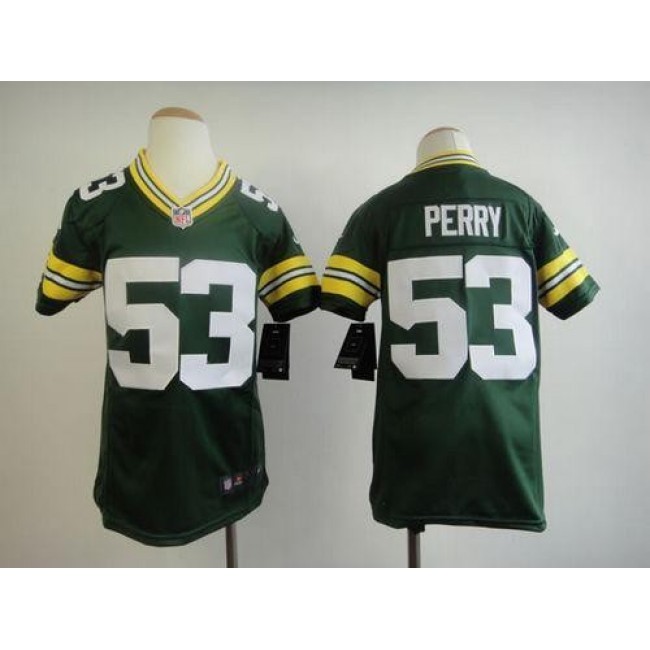 Green Bay Packers #53 Nick Perry Green Team Color Youth Stitched NFL Elite Jersey