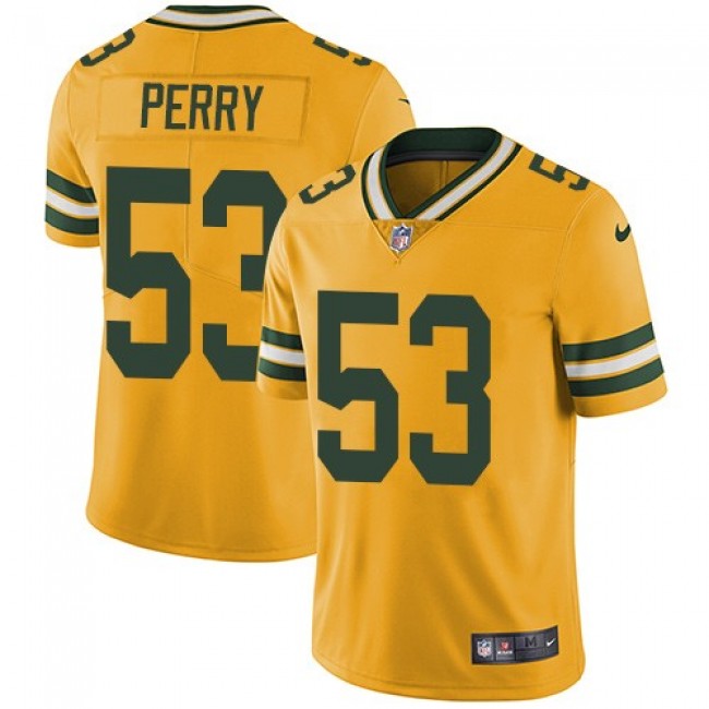 Green Bay Packers #53 Nick Perry Yellow Youth Stitched NFL Limited Rush Jersey