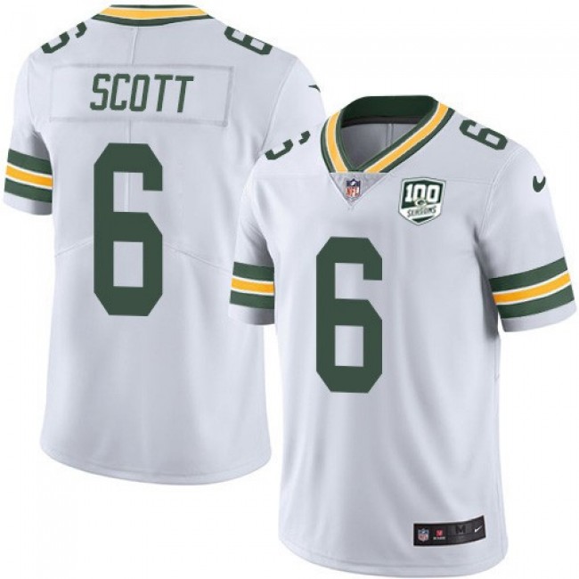 Nike Packers #6 JK Scott White Men's 100th Season Stitched NFL Vapor Untouchable Limited Jersey