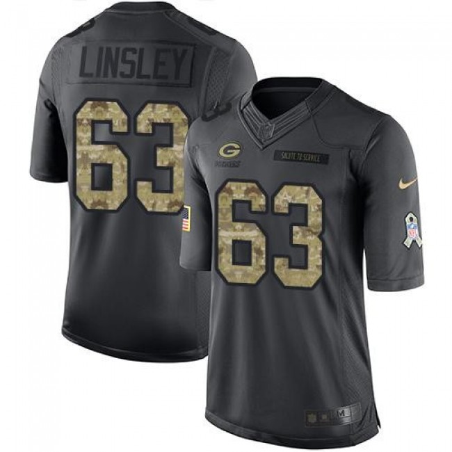 Nike Packers #63 Corey Linsley Black Men's Stitched NFL Limited 2016 Salute To Service Jersey