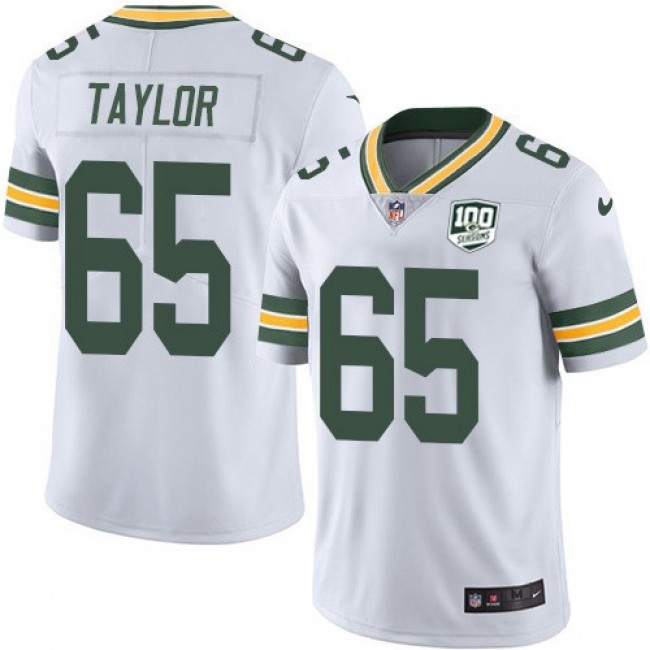 Nike Packers #65 Lane Taylor White Men's 100th Season Stitched NFL Vapor Untouchable Limited Jersey