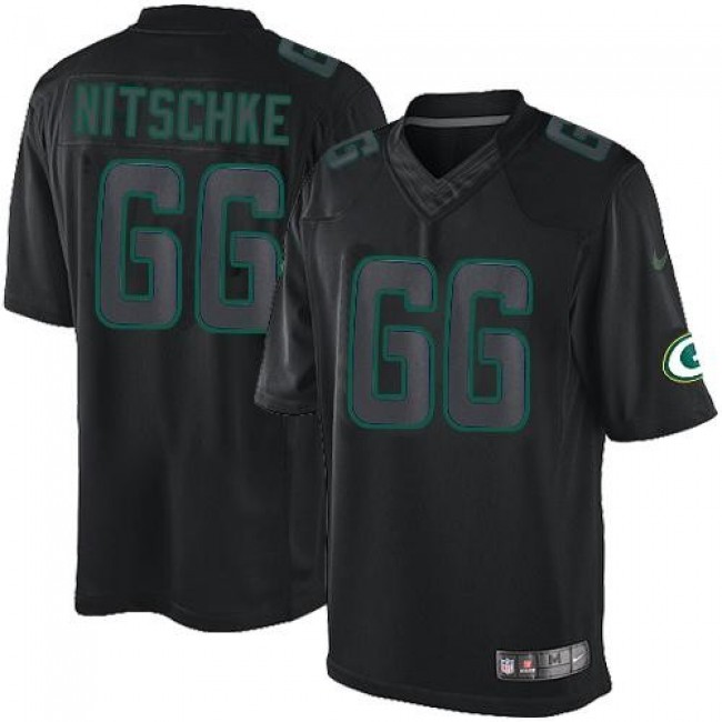 Nike Packers #66 Ray Nitschke Black Men's Stitched NFL Impact Limited Jersey
