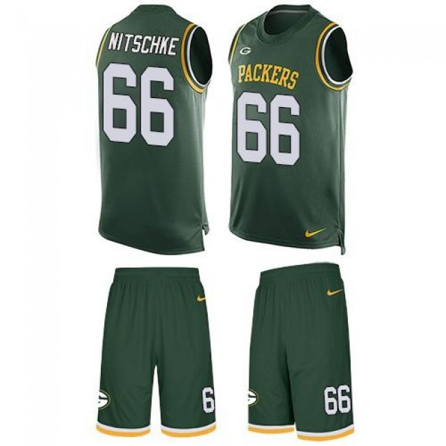 Nike Packers #66 Ray Nitschke Green Team Color Men's Stitched NFL Limited Tank Top Suit Jersey