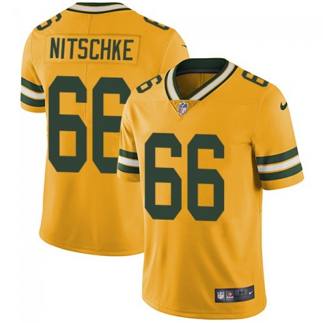 Green Bay Packers #66 Ray Nitschke Yellow Youth Stitched NFL Limited Rush Jersey