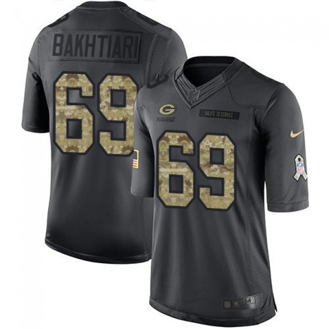 Nike Packers #69 David Bakhtiari Black Men's Stitched NFL Limited 2016 Salute To Service Jersey