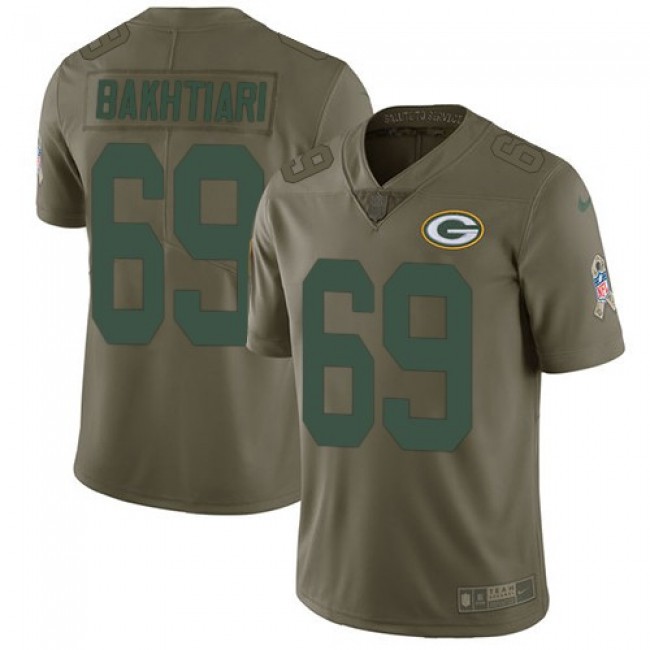 Nike Packers #69 David Bakhtiari Olive Men's Stitched NFL Limited 2017 Salute To Service Jersey