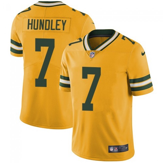 Green Bay Packers #7 Brett Hundley Yellow Youth Stitched NFL Limited Rush Jersey