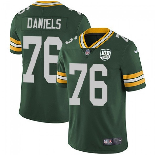 Nike Packers #76 Mike Daniels Green Team Color Men's 100th Season Stitched NFL Vapor Untouchable Limited Jersey