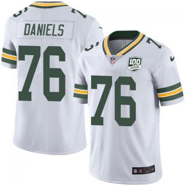 Nike Packers #76 Mike Daniels White Men's 100th Season Stitched NFL Vapor Untouchable Limited Jersey
