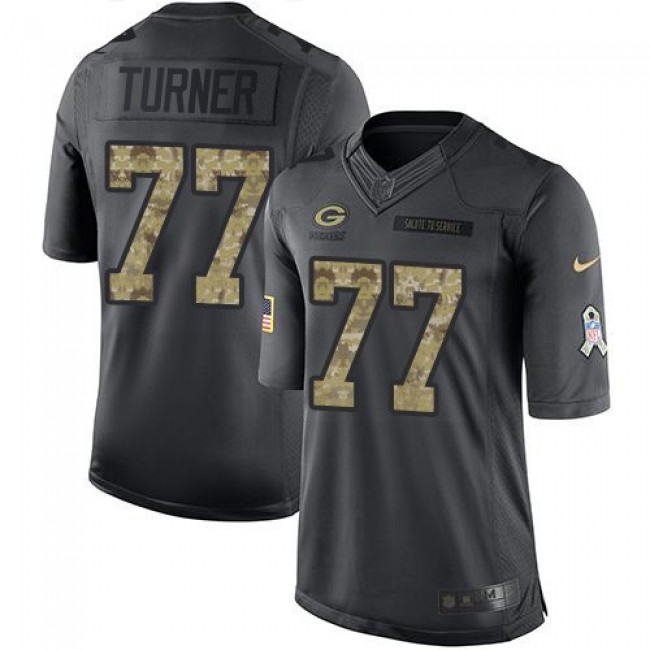 Nike Packers #77 Billy Turner Black Men's Stitched NFL Limited 2016 Salute To Service Jersey