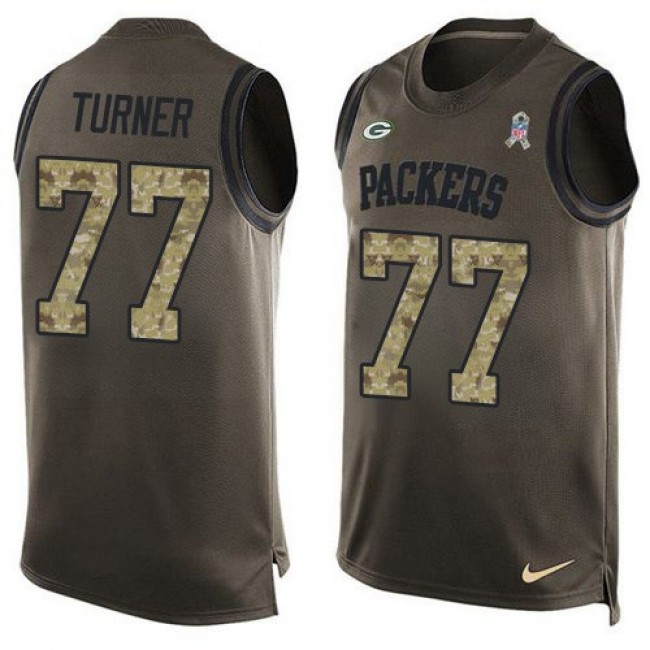 Nike Packers #77 Billy Turner Green Men's Stitched NFL Limited Salute To Service Tank Top Jersey